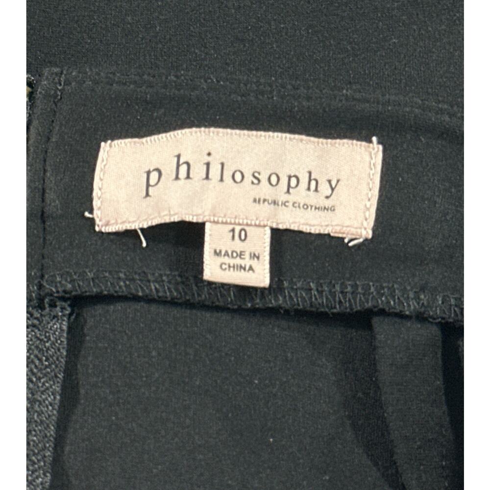 Philosophy Republic Clothing Black Pencil Skirt Women’s Size 10 Stretch Back Zip - Picture 6 of 7